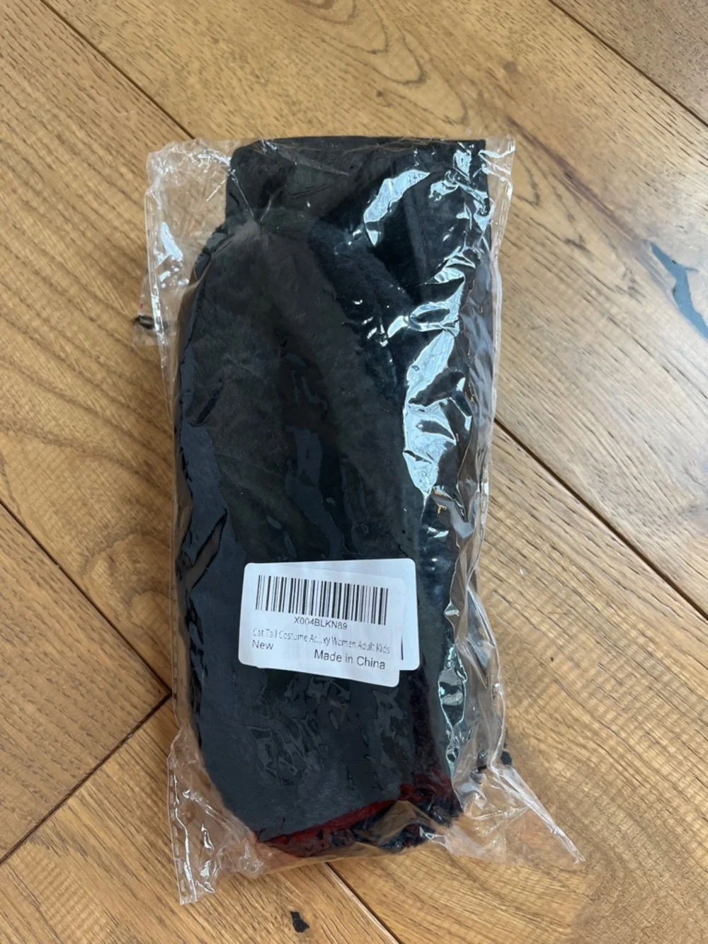 NEW Cat Tail Costume accessory Black Faux Fur Bendable 21.5